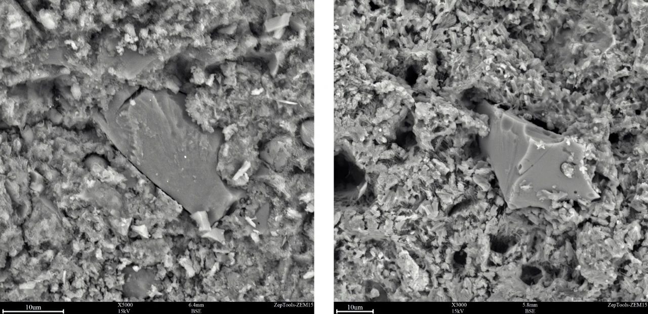 左為混凝土10d，右為混凝土30d