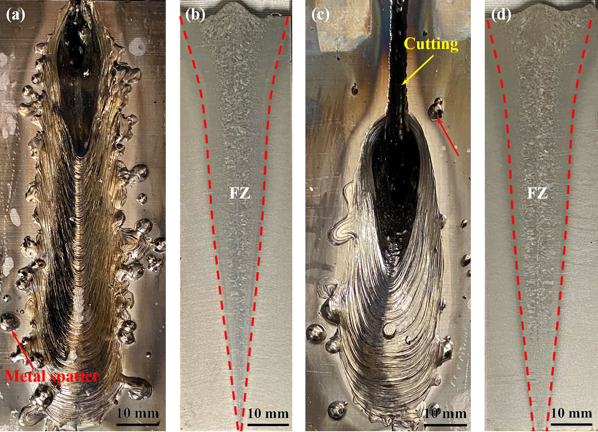 Ti-6Al-4V ELI合金超厚板EBW接頭在不同束流參數(shù)下的典型宏觀形貌 Ti-6Al-4V ELI合金超厚板EBW接頭在不同束流參數(shù)下的典型宏觀形貌